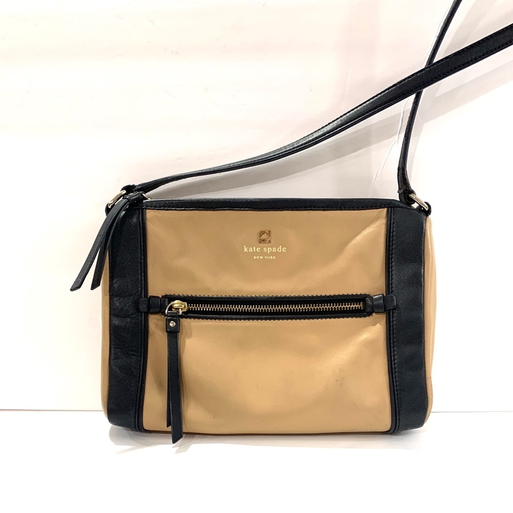 Kate spade ♠️ crossbody bag leather black beige